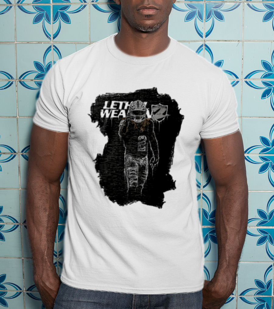 Las Vegas Raiders Davante Adams Lethal Weapon 17 Silver And Black Football T-Shirt