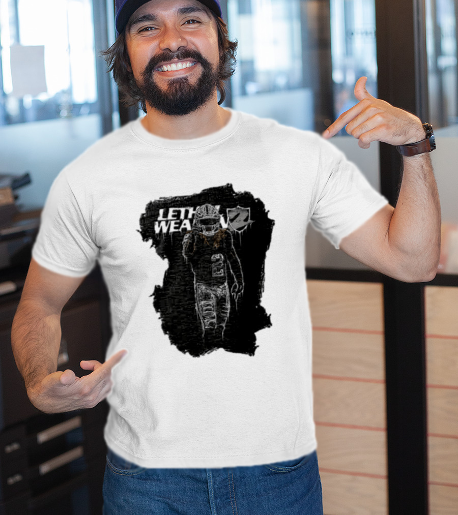 Las Vegas Raiders Davante Adams Lethal Weapon 17 Silver And Black Football T-Shirt