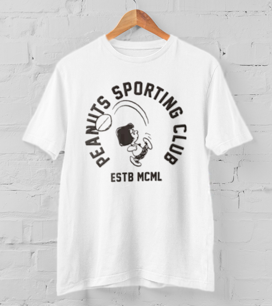 Peanuts Sporting Club Estb Mcml Marcie Kicking Football T-Shirt