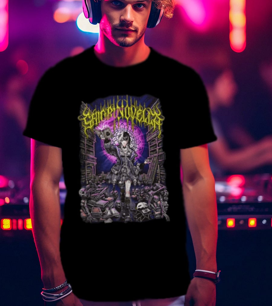 Shiori Novella Hololive English Gothic Library Skull Death Metal T-Shirt
