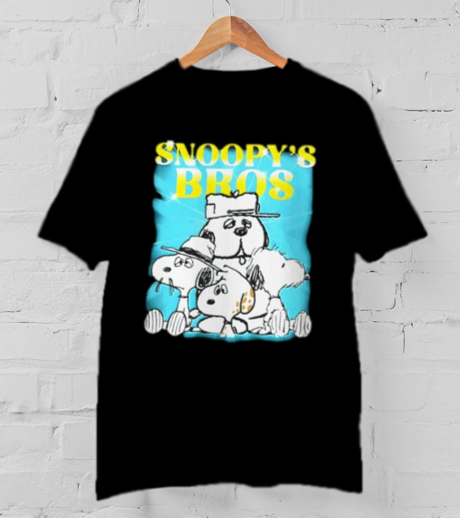 Snoopys Bros Cartoon Dogs Sparkles Blue Bootleg T-Shirt