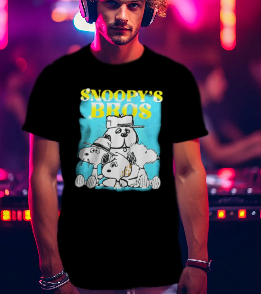 Snoopys Bros Cartoon Dogs Sparkles Blue Bootleg T-Shirt