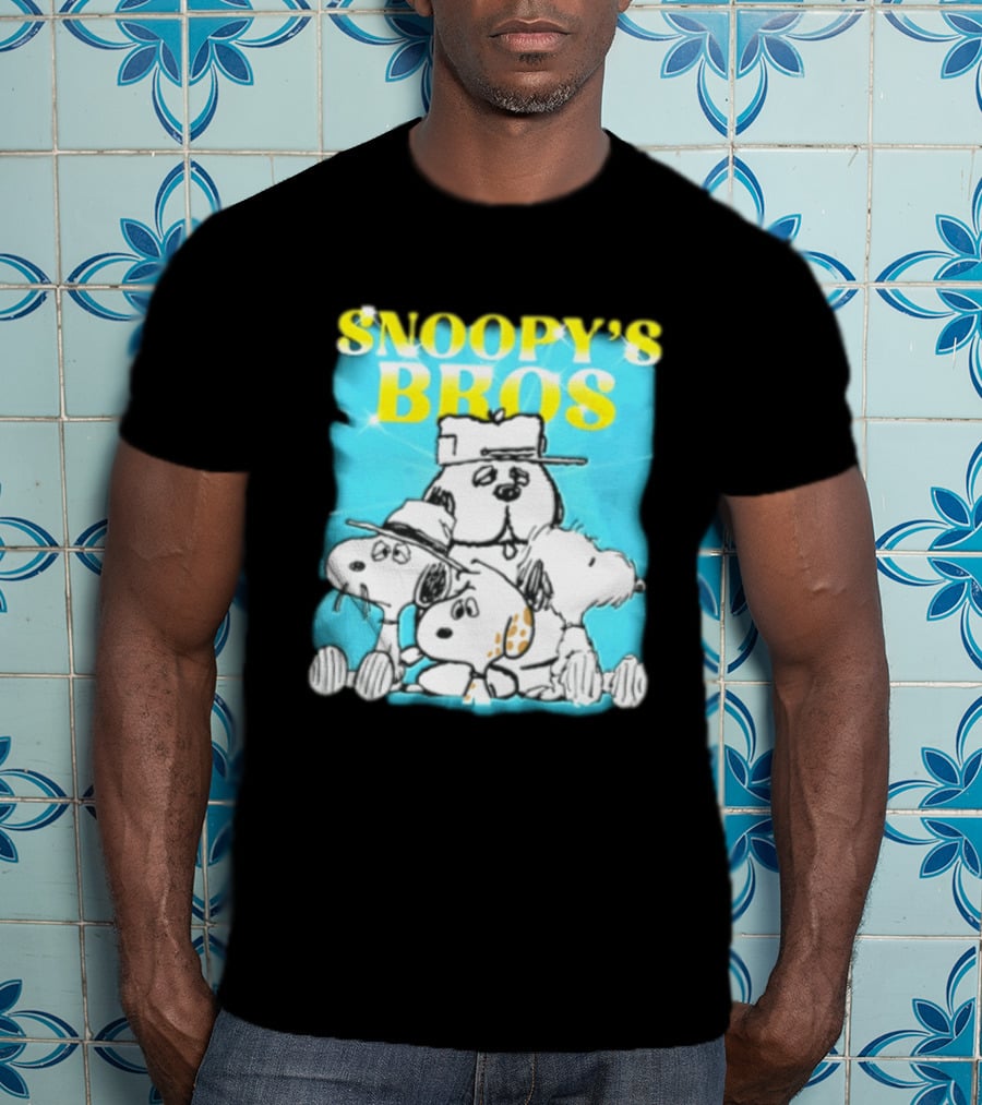 Snoopys Bros Cartoon Dogs Sparkles Blue Bootleg T-Shirt