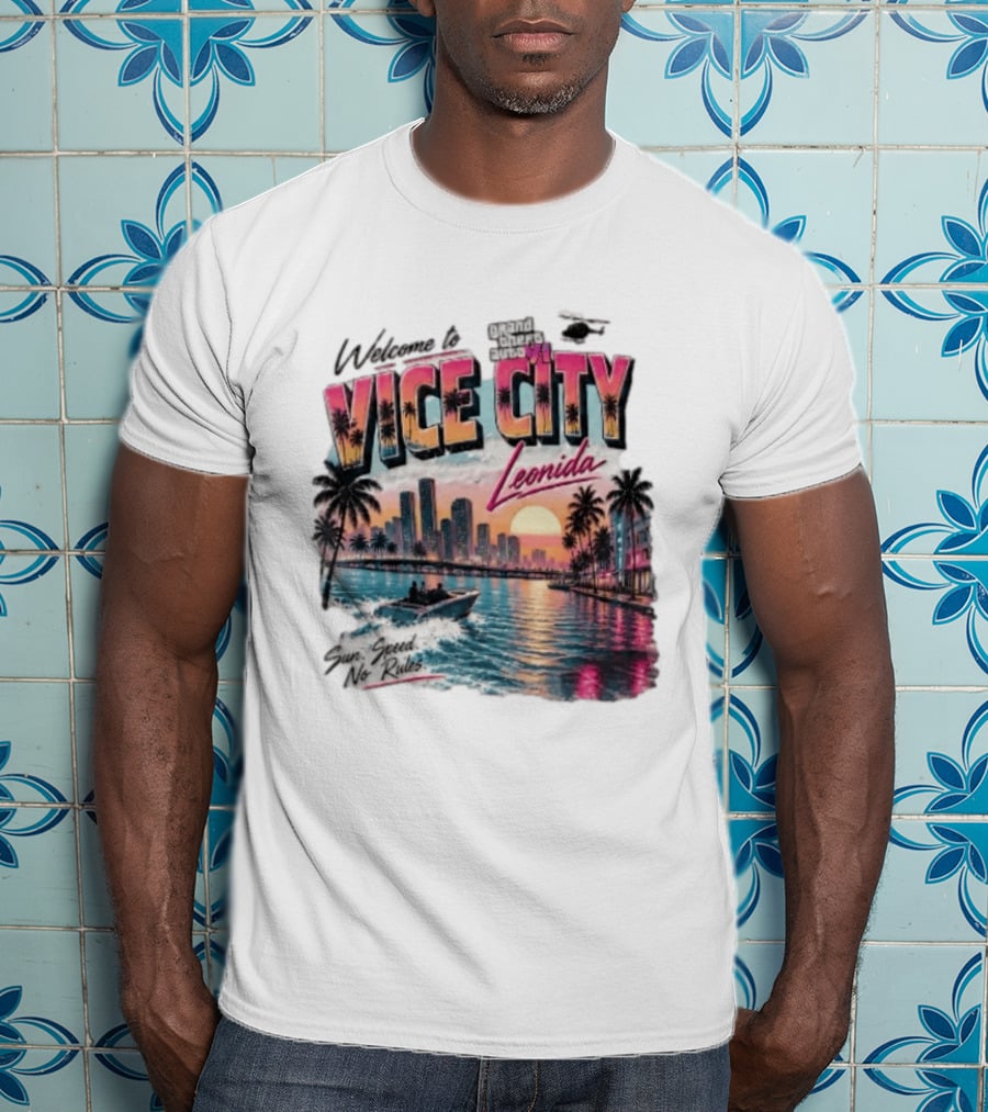 Welcome To Vice City GTA VI Sun Speed No Rules Leonida T-Shirt