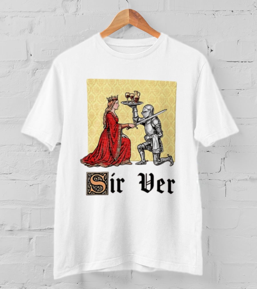 Sir Ver Knight Serving Wine To Queen Medieval Fantasy T-Shirt