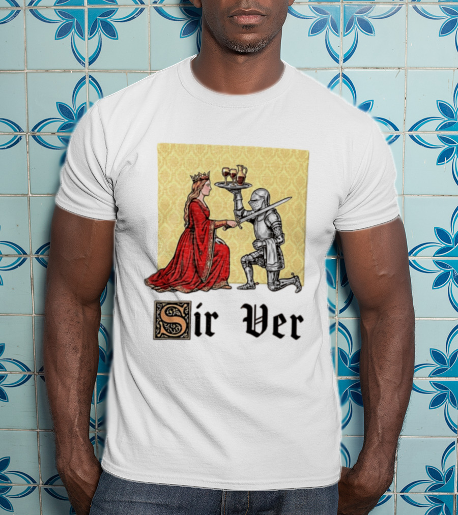 Sir Ver Knight Serving Wine To Queen Medieval Fantasy T-Shirt