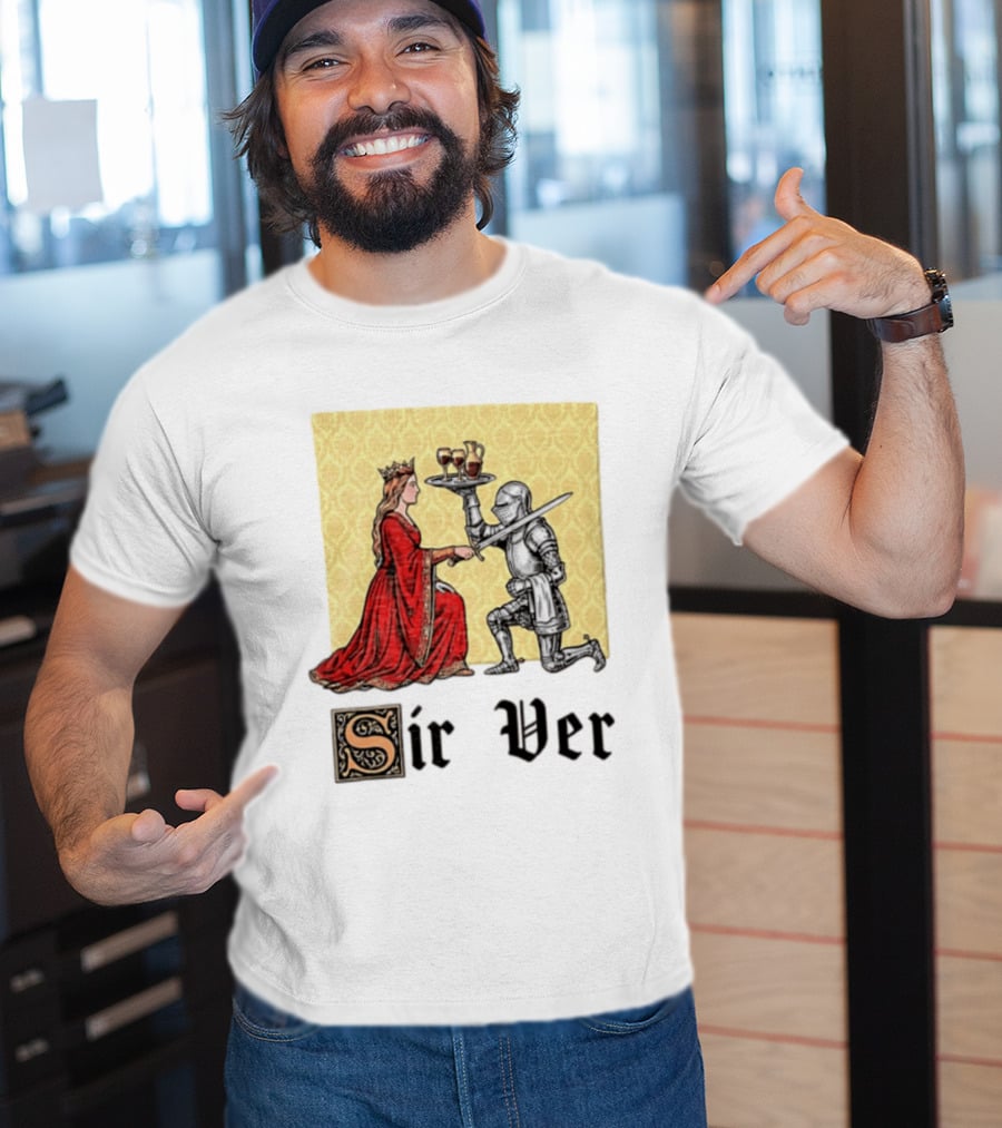 Sir Ver Knight Serving Wine To Queen Medieval Fantasy T-Shirt