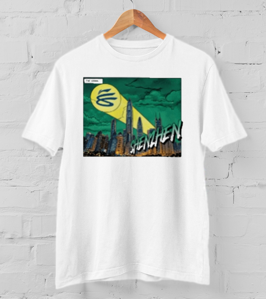 Stephen Curry Li Ning X Curry China Tour Shenzhen City Skyline Spotlight T-Shirt