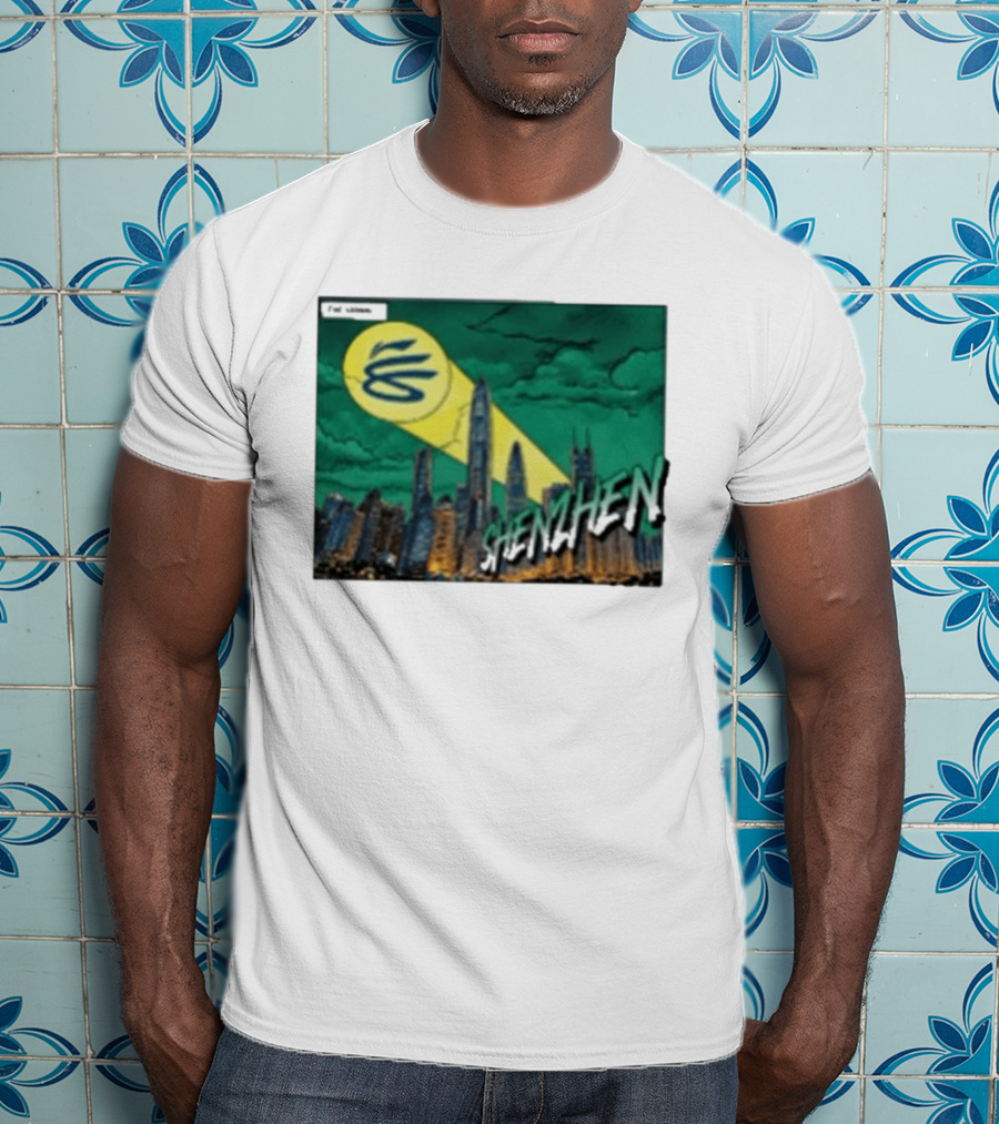 Stephen Curry Li Ning X Curry China Tour Shenzhen City Skyline Spotlight T-Shirt