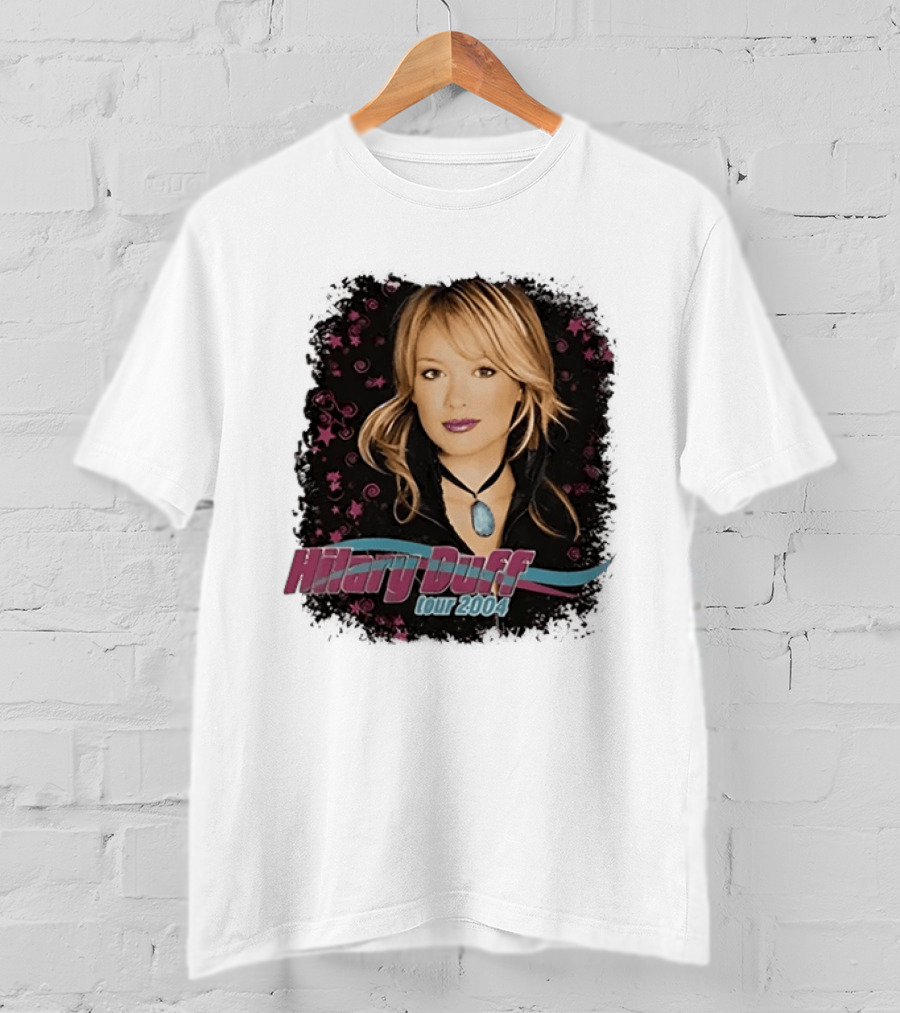Hilary Duff Tour 2004 Y2K Pop Star Music Fashion T-Shirt