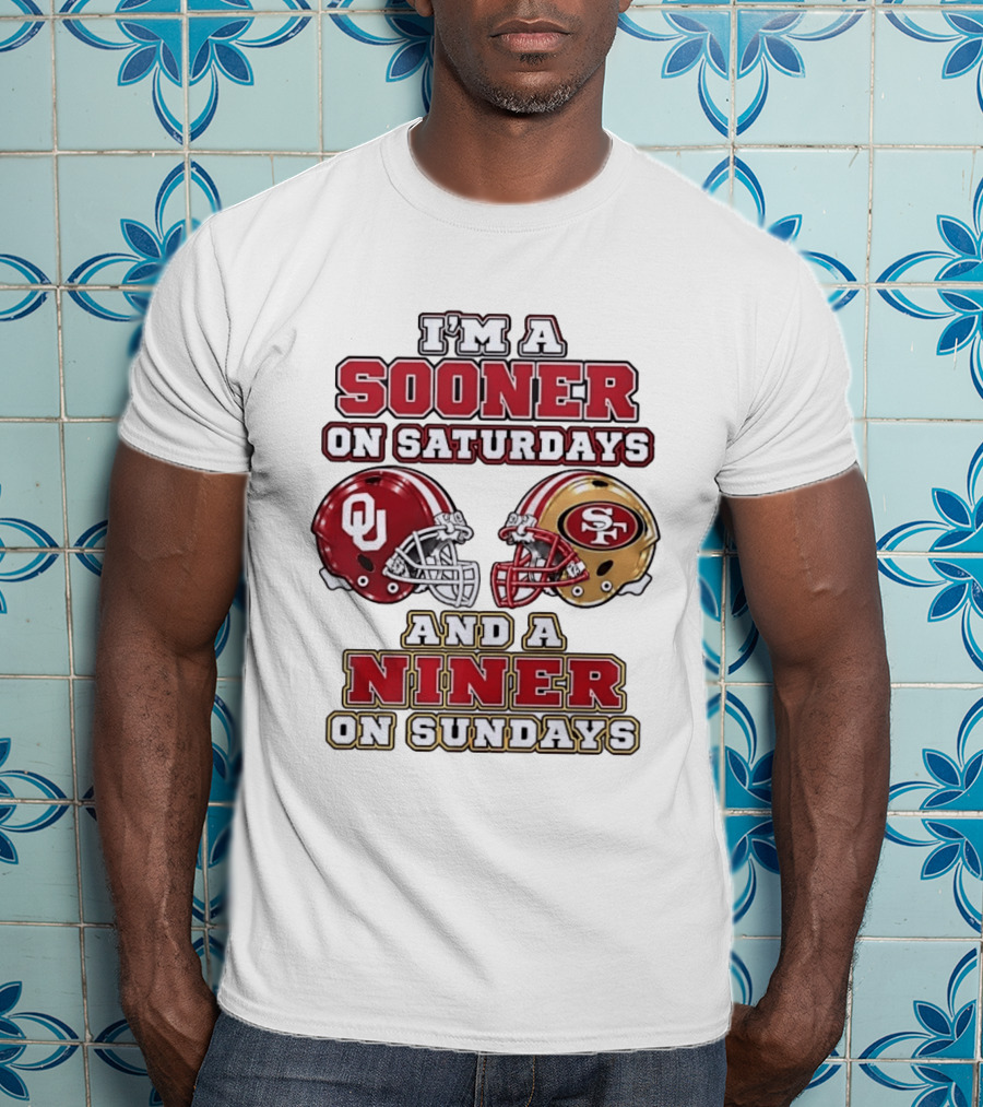 Oklahoma Sooners Saturdays SF 49ers Sundays Football Fan Gear T-Shirt