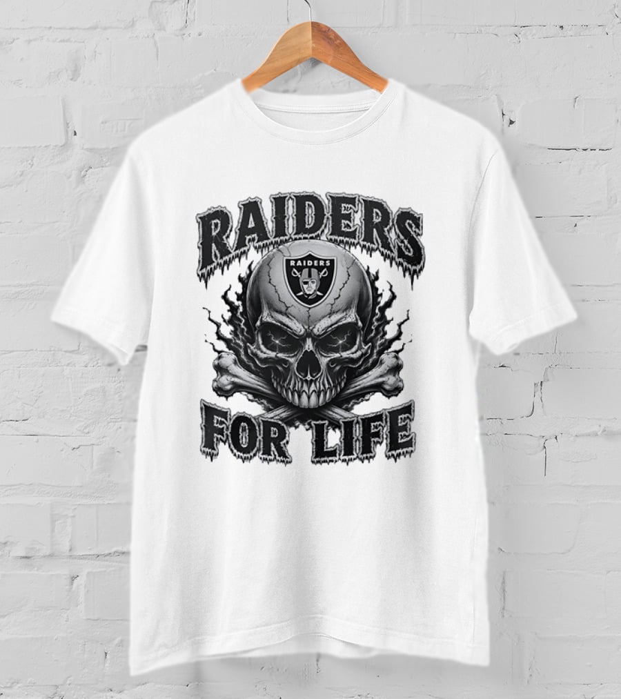 Las Vegas Raiders Skull Raiders For Life T-Shirt