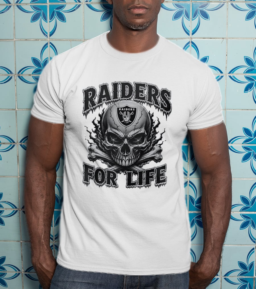 Las Vegas Raiders Skull Raiders For Life T-Shirt