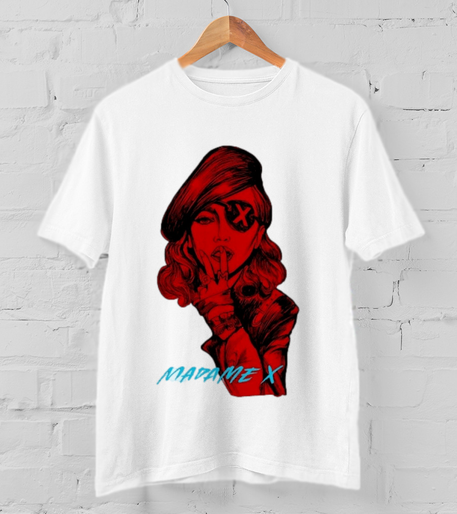 Madonna Madame X Beret Eye Patch Pop Music T-Shirt