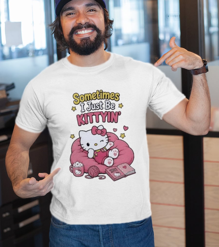Hello Kitty Sometimes I Just Be Kittyin' Relaxing With Stars And Cozy T-Shirt