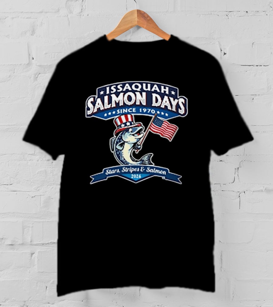 Issaquah Salmon Days 2026 Stars Stripes & Salmon Since 1970 Event T-Shirt