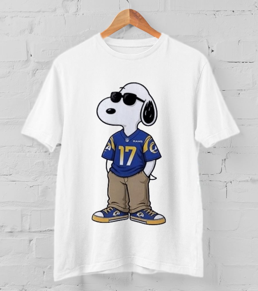 Los Angeles Rams Peanuts Snoopy Cool Style Collaboration Start Of The Season T-Shirt
