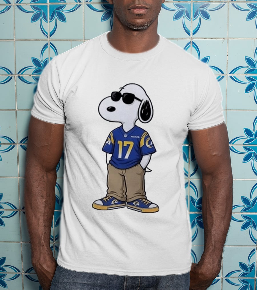 Los Angeles Rams Peanuts Snoopy Cool Style Collaboration Start Of The Season T-Shirt