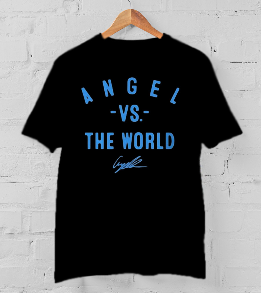 Angel Vs The World Cursive Signature T-Shirt