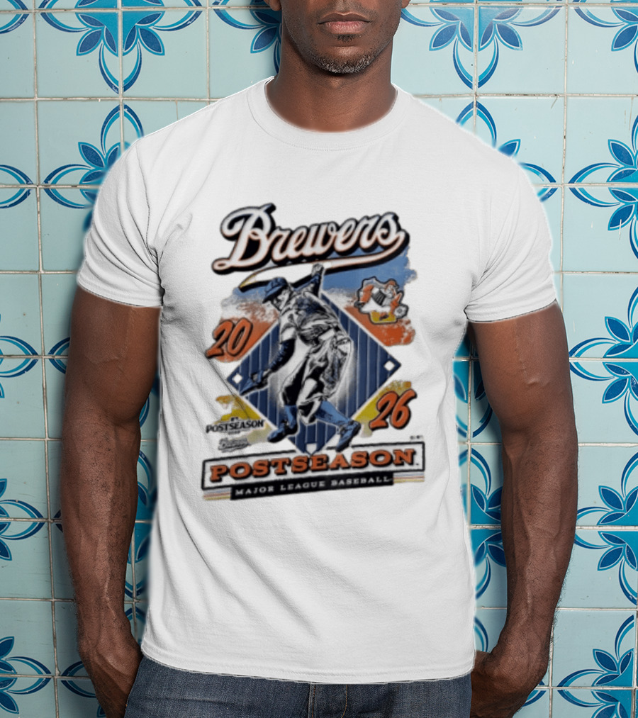 Brewers 2026 Postseason Major League Baseball Players Fielding T-Shirt