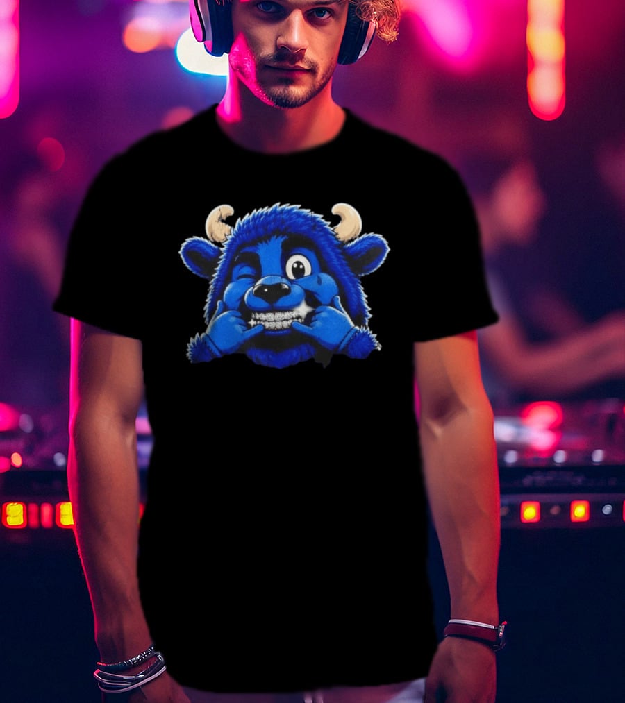 Buffalo Bills Billy Thuggin Character With Blue Buffalo Mascot And Braces T-Shirt