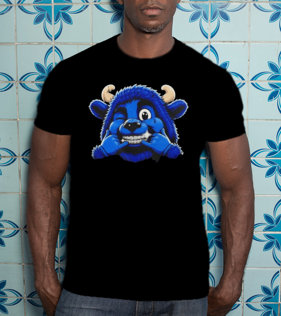 Buffalo Bills Billy Thuggin Character With Blue Buffalo Mascot And Braces T-Shirt