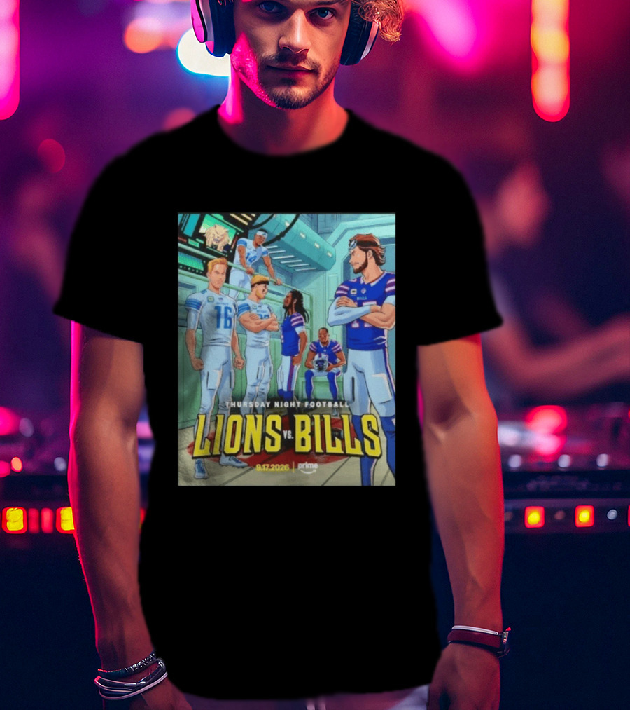 Thursday Night Football Lions Vs Bills 9.17.2026 Prime T-Shirt