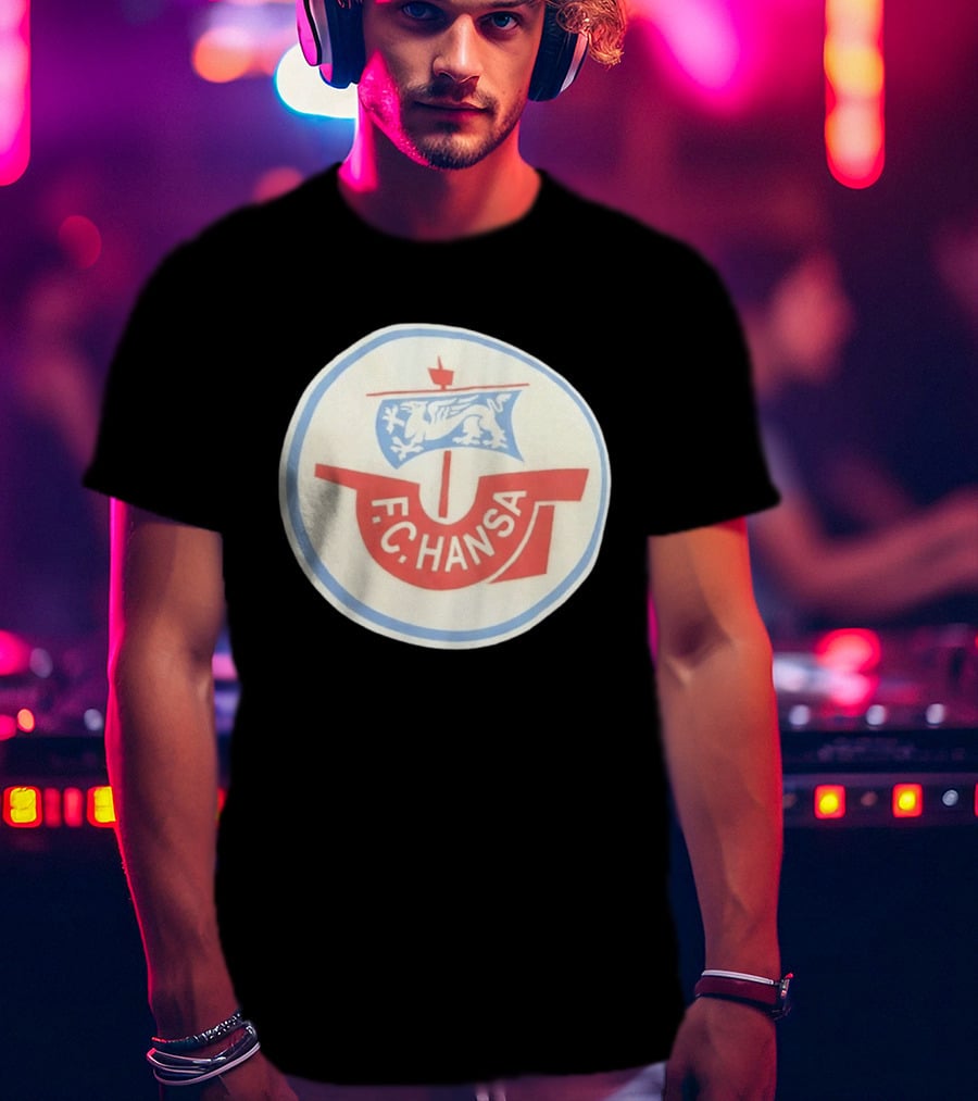 FC Hansa Rostock German Football Crest With Griffin T-Shirt