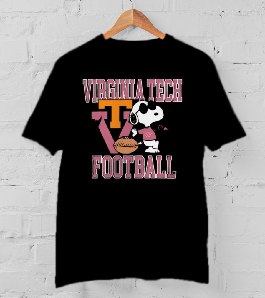 Virginia Tech Football Snoopy Let's Go Hokies T-Shirt