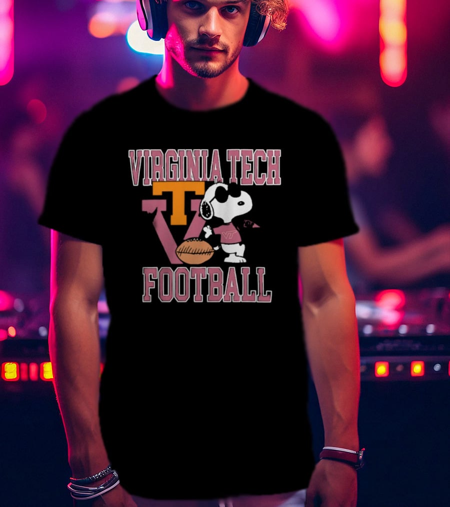 Virginia Tech Football Snoopy Let's Go Hokies T-Shirt
