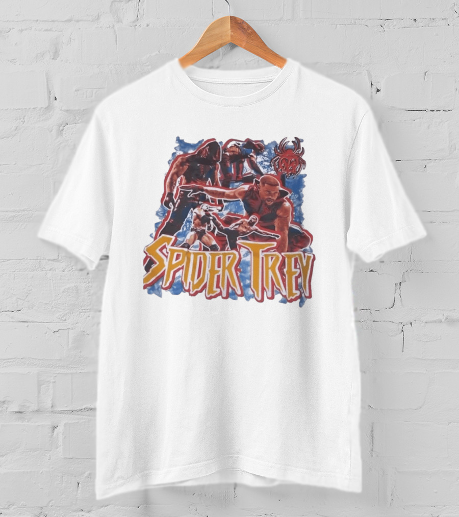 Spider Trey Wrestling Wrestler Sports Action Montage T-Shirt
