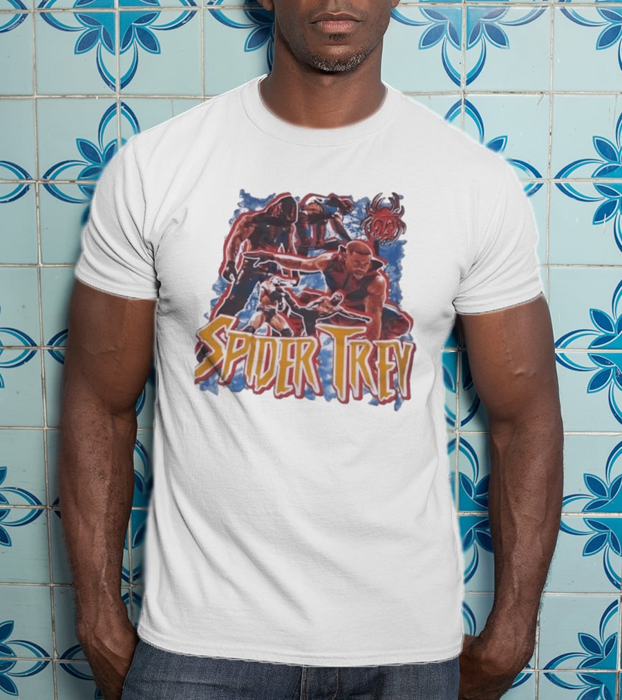 Spider Trey Wrestling Wrestler Sports Action Montage T-Shirt