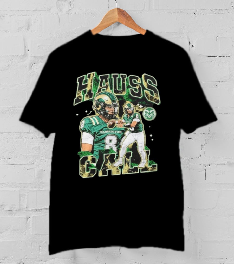 Hauss Call Colorado State Rams Number 8 Football Player Collage T-Shirt