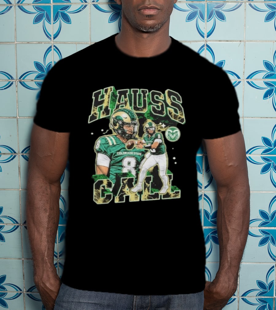 Hauss Call Colorado State Rams Number 8 Football Player Collage T-Shirt