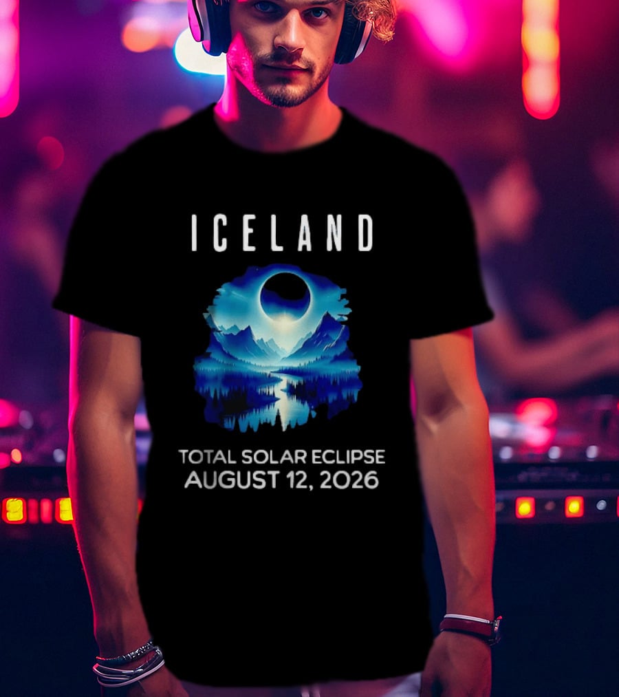 Iceland Solar Eclipse Event August 12 2026 Scenic Landscape T-Shirt