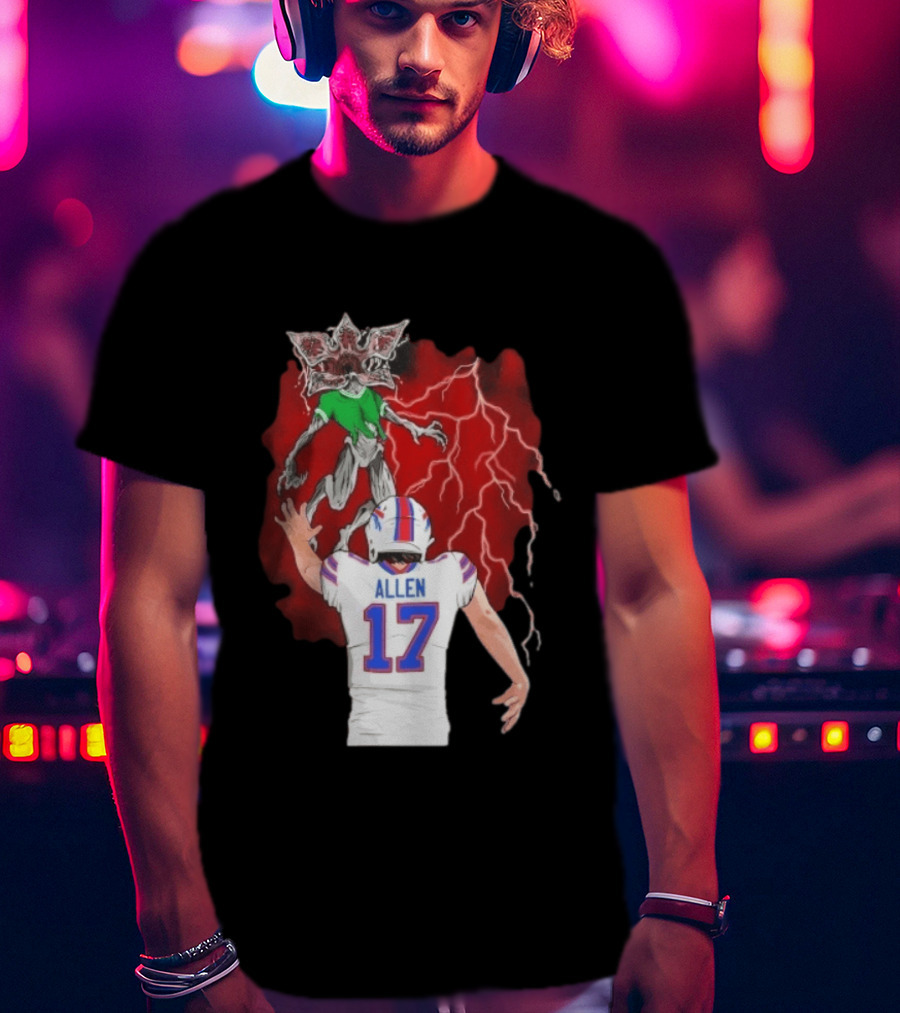 Josh Allen 17 Buffalo Bills Vs Demogorgon Stranger Things Epic T-Shirt
