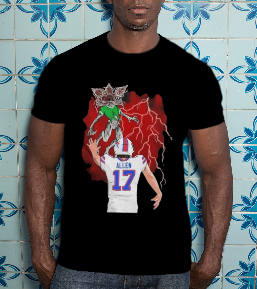 Josh Allen 17 Buffalo Bills Vs Demogorgon Stranger Things Epic T-Shirt