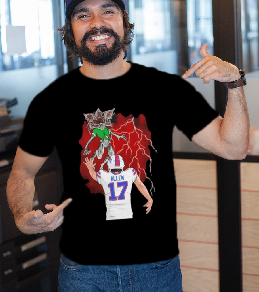 Josh Allen 17 Buffalo Bills Vs Demogorgon Stranger Things Epic T-Shirt
