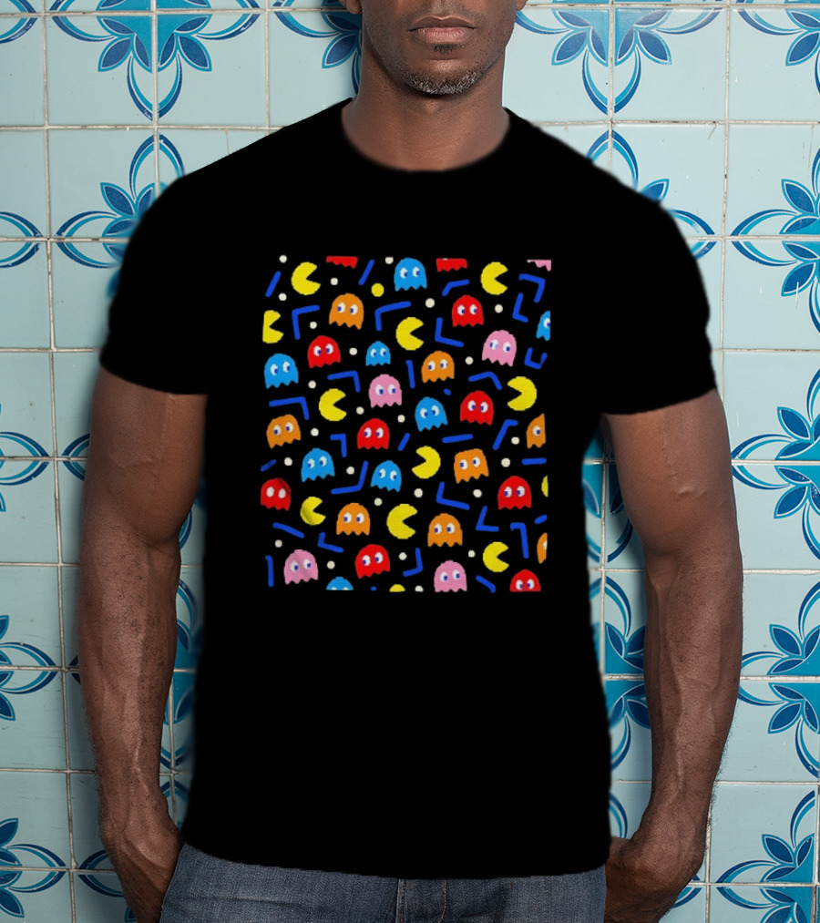 Pac Man Arcade Video Game Ghosts And Dots T-Shirt