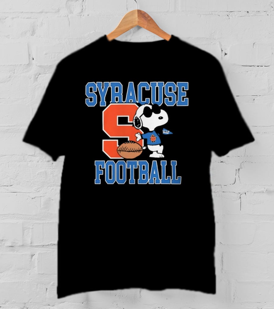 Snoopy Syracuse Football Let's Go Orange Fan Gear T-Shirt