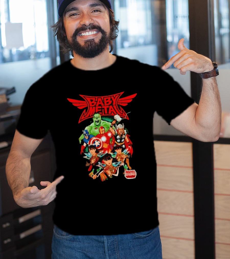 Babymetal X Marvel Zombies Avengers Collaboration May 2012 Heavy Metal T-Shirt