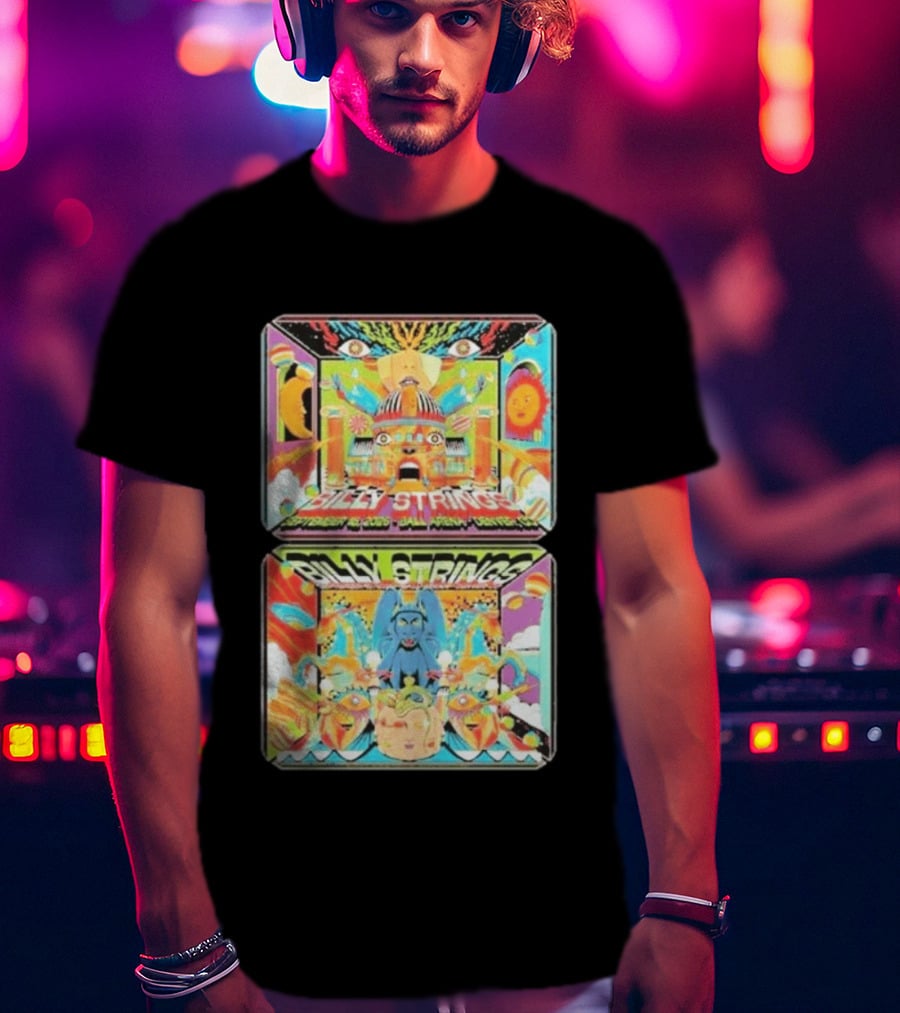 Billy Strings Denver Co 2026 Ball Arena September 18 19 Sun Moon Celestial Faces Cosmic T-Shirt