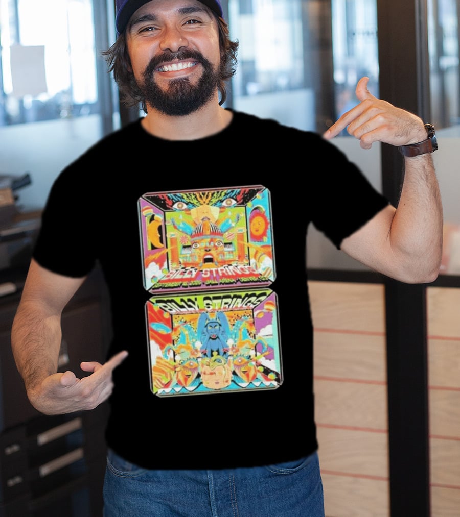 Billy Strings Denver Co 2026 Ball Arena September 18 19 Sun Moon Celestial Faces Cosmic T-Shirt