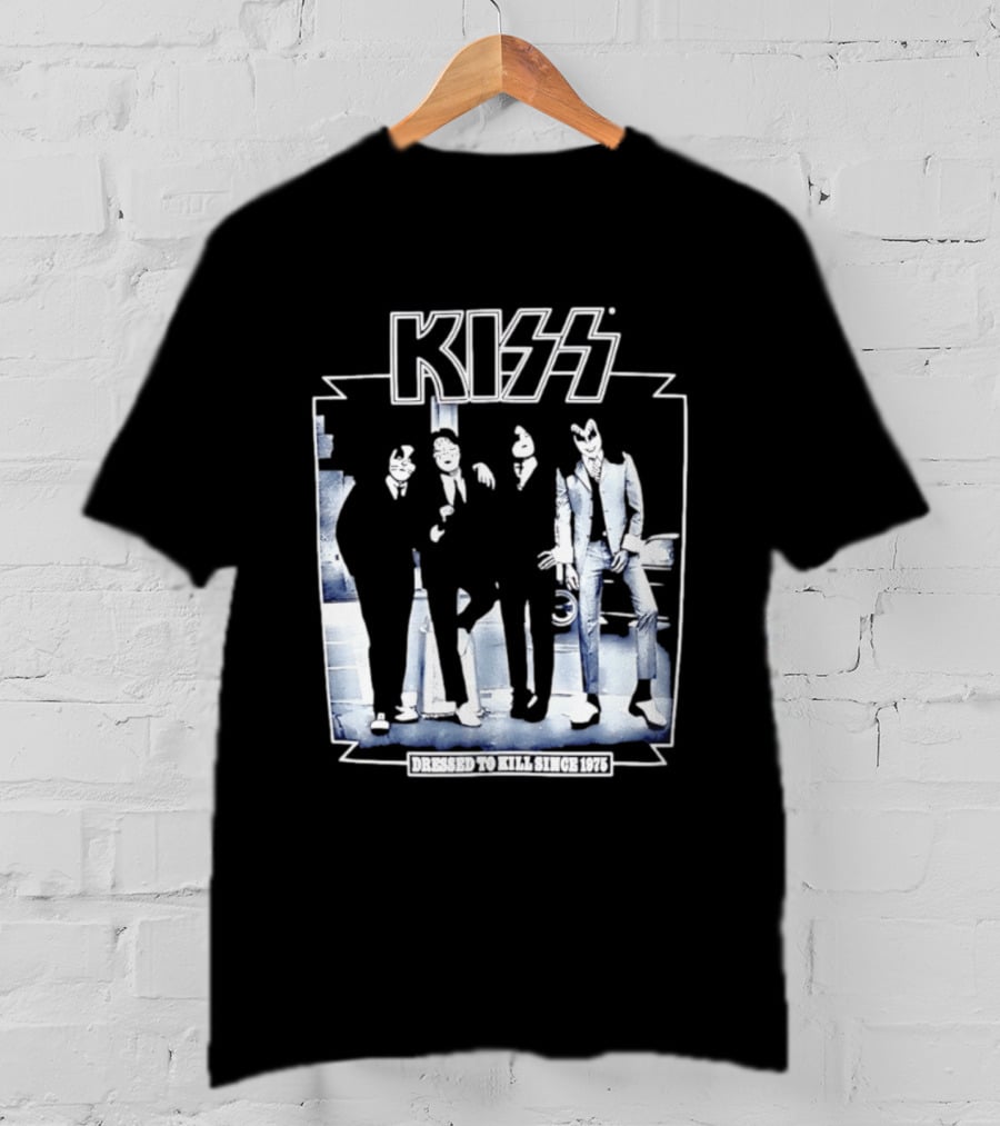 Kiss Dressed To Kill Since 1975 Rock Music Band T-Shirt