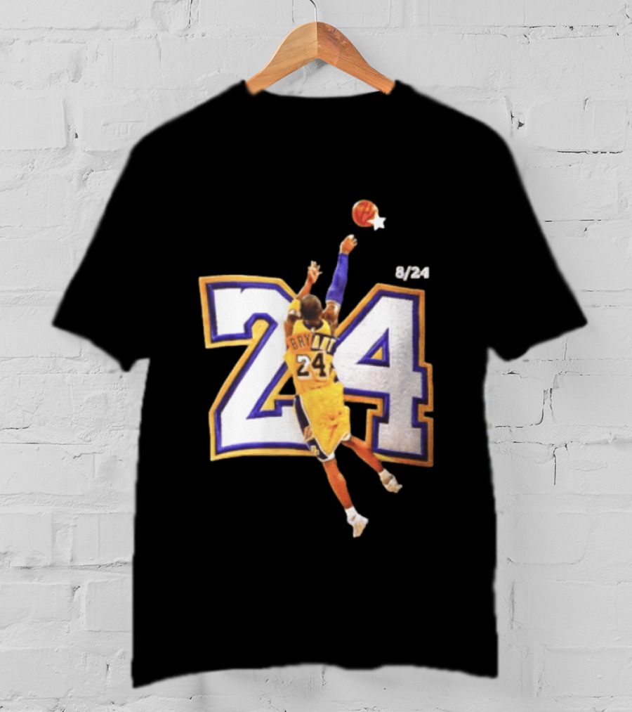 Kobe Bryant Los Angeles Lakers 8 24 Basketball Legend Jump Shot T-Shirt