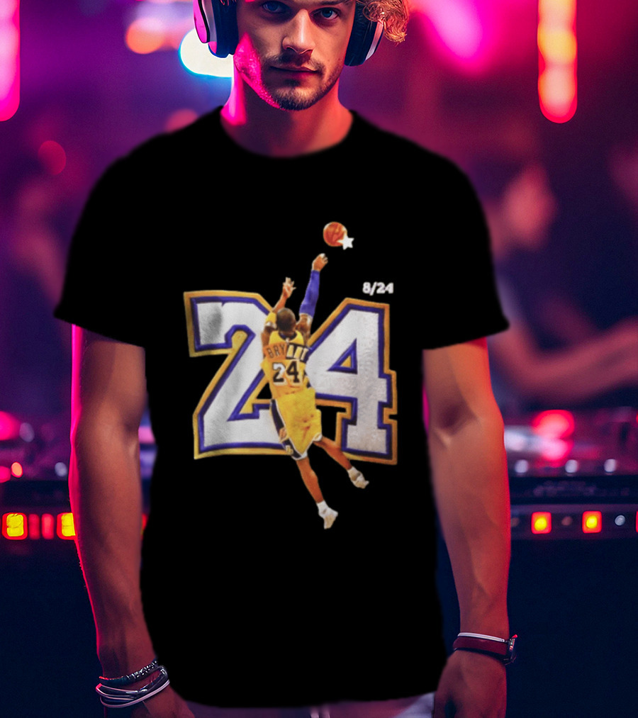Kobe Bryant Los Angeles Lakers 8 24 Basketball Legend Jump Shot T-Shirt
