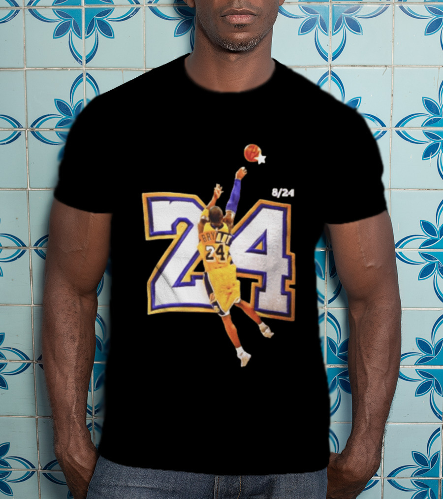 Kobe Bryant Los Angeles Lakers 8 24 Basketball Legend Jump Shot T-Shirt
