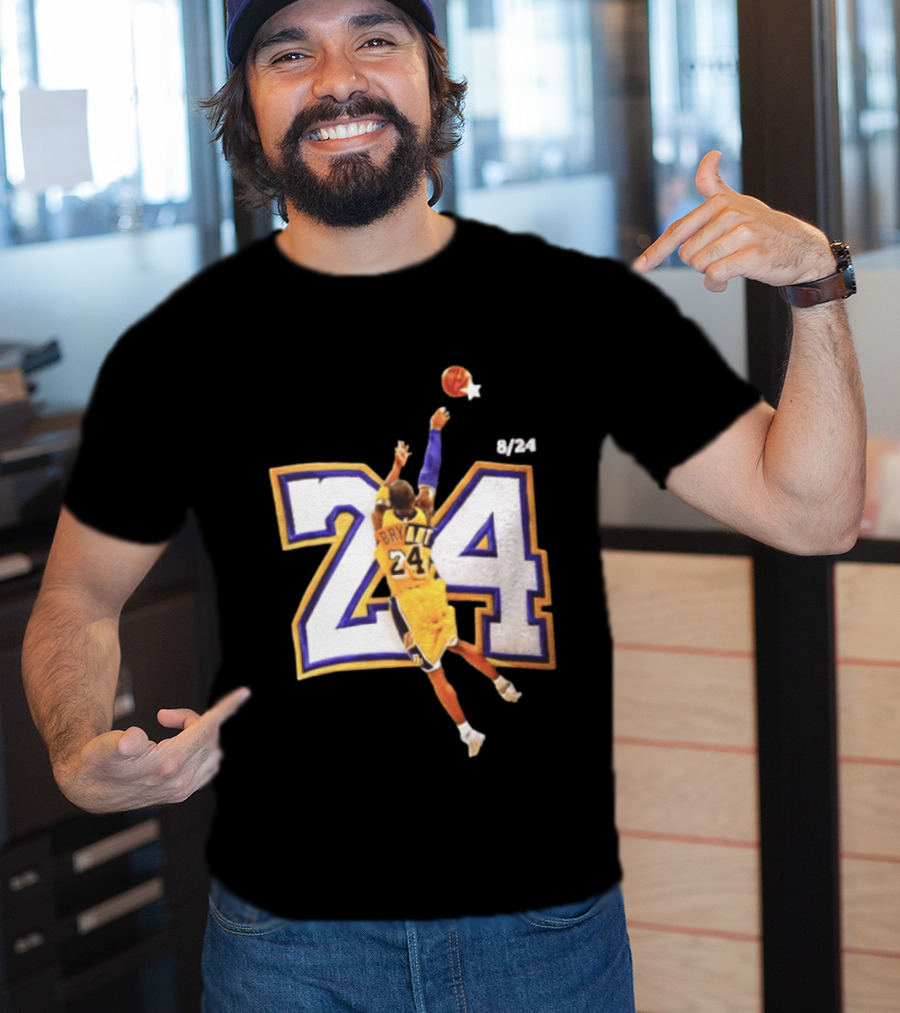 Kobe Bryant Los Angeles Lakers 8 24 Basketball Legend Jump Shot T-Shirt