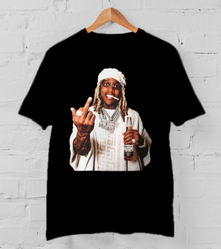 Lil Durk Only The Family Vroy Nick Corona Extra Beer Smoking Middle Finger T-Shirt
