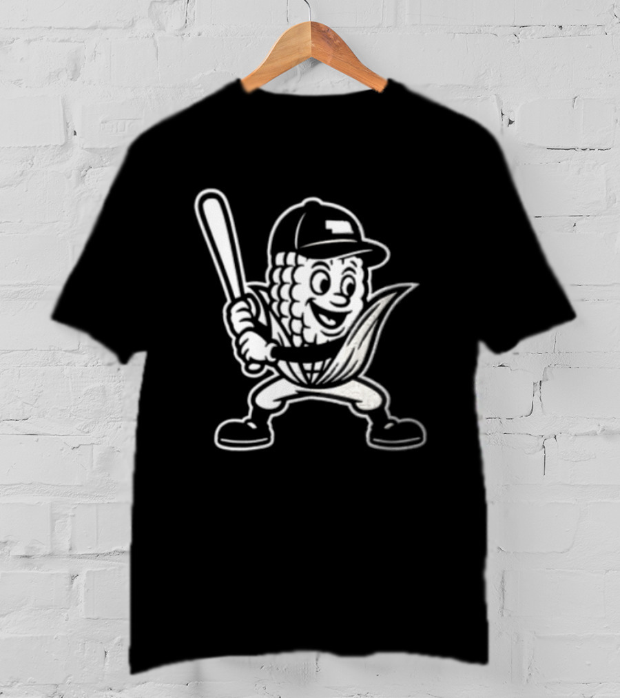 Cornhusker Nebraska Cornhuskers Baseball Mascot With Bat T-Shirt